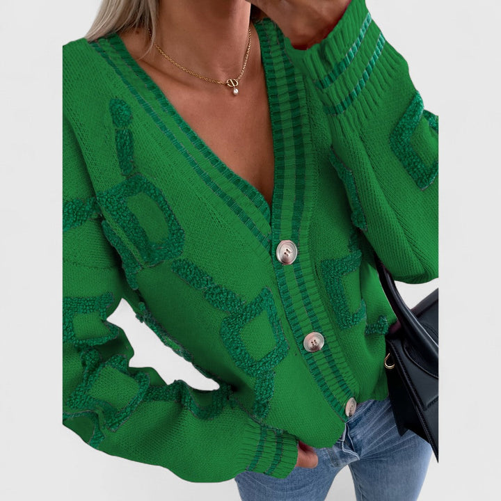 Cristine - Sweter Kardigan z Dzianiny