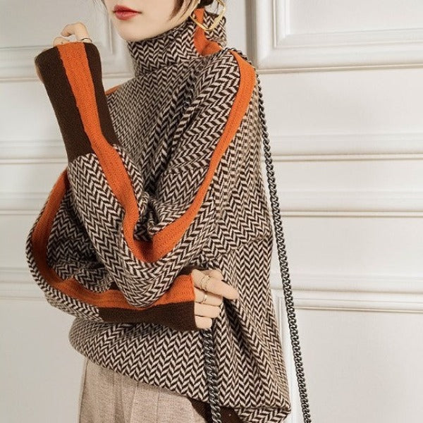 MAGDA – Ciepło i Styl w Kontrastowych Paskach